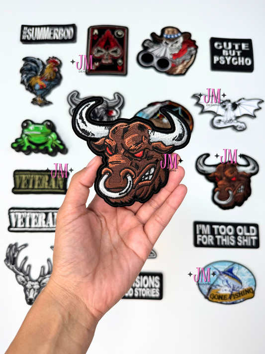 Angry Bull Iron On Patch