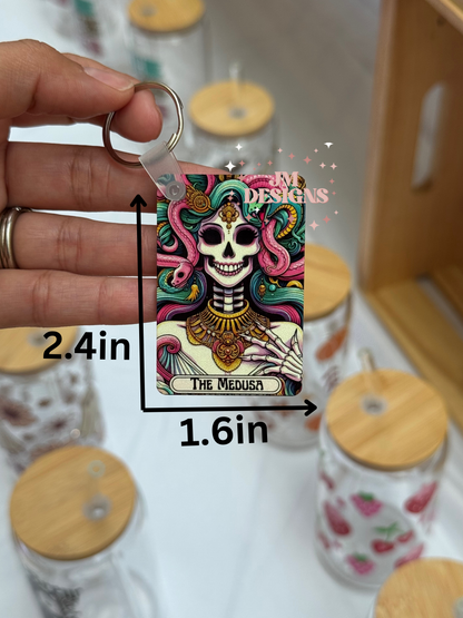 The Medusa Tarot Card Keychain