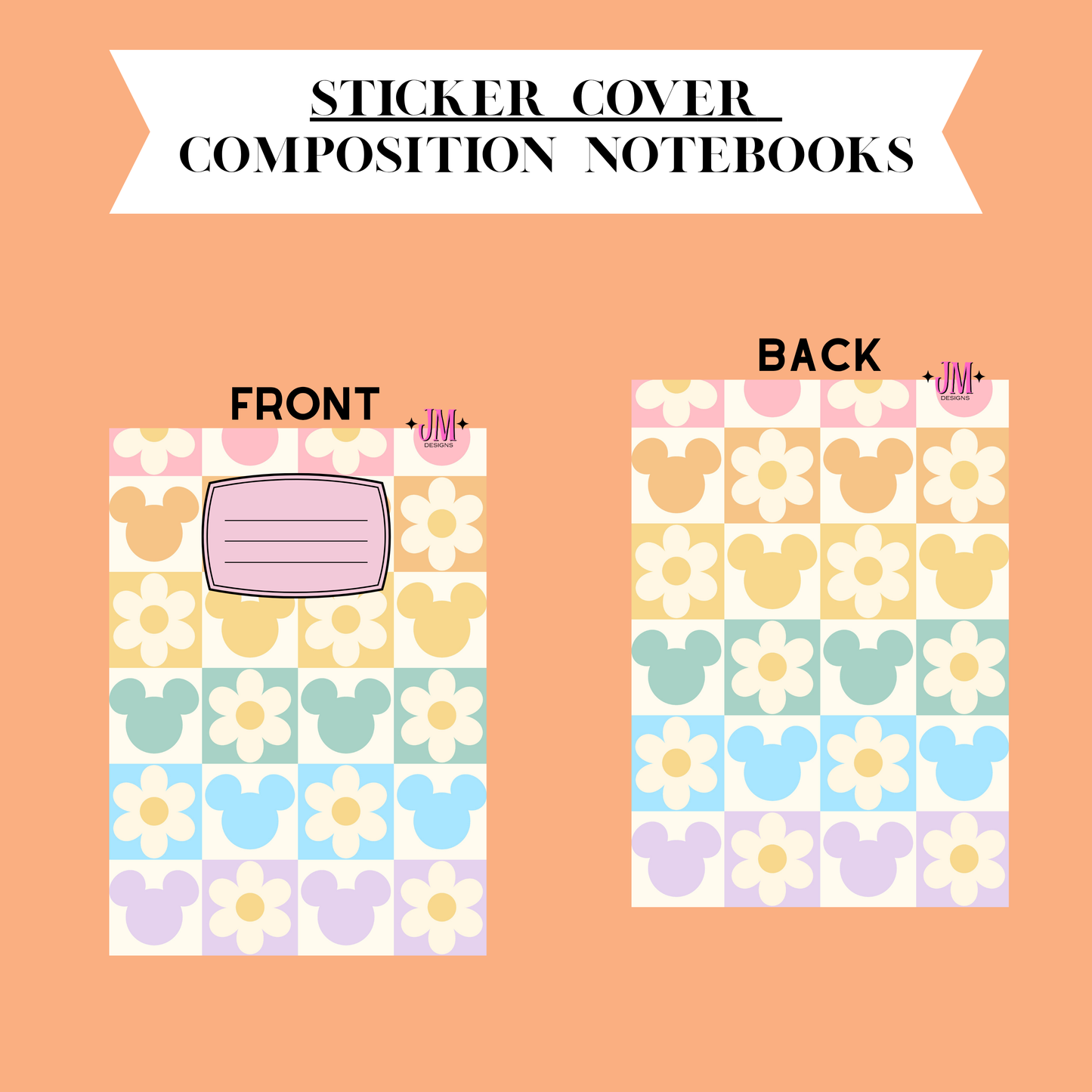 Sticker Composition Notebook Cover Front And Back
