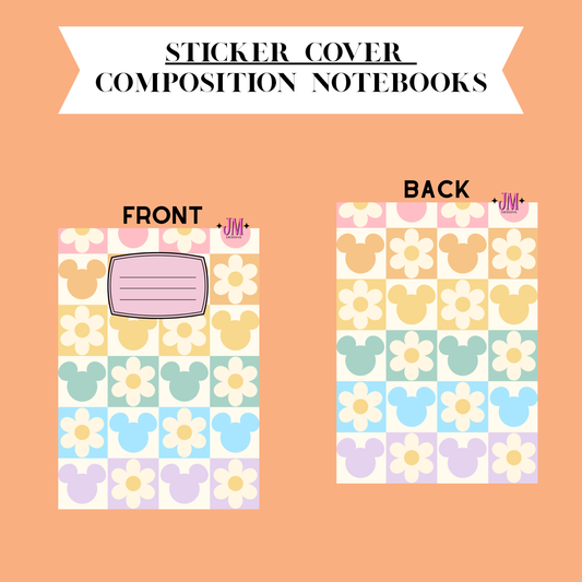 Sticker Composition Notebook Cover Front And Back