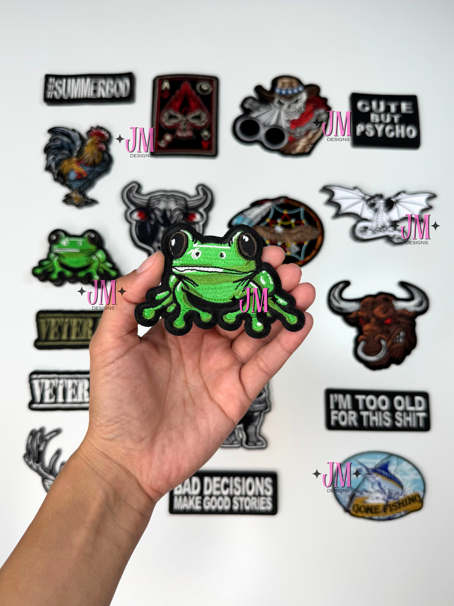 Green Frog Iron On Patch