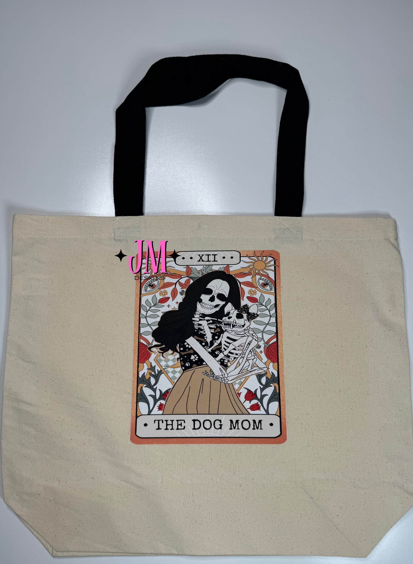 The Dog Mom (Brown Hair) Tarot Card Tote Bag