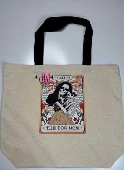 The Dog Mom (Brown Hair) Tarot Card Tote Bag