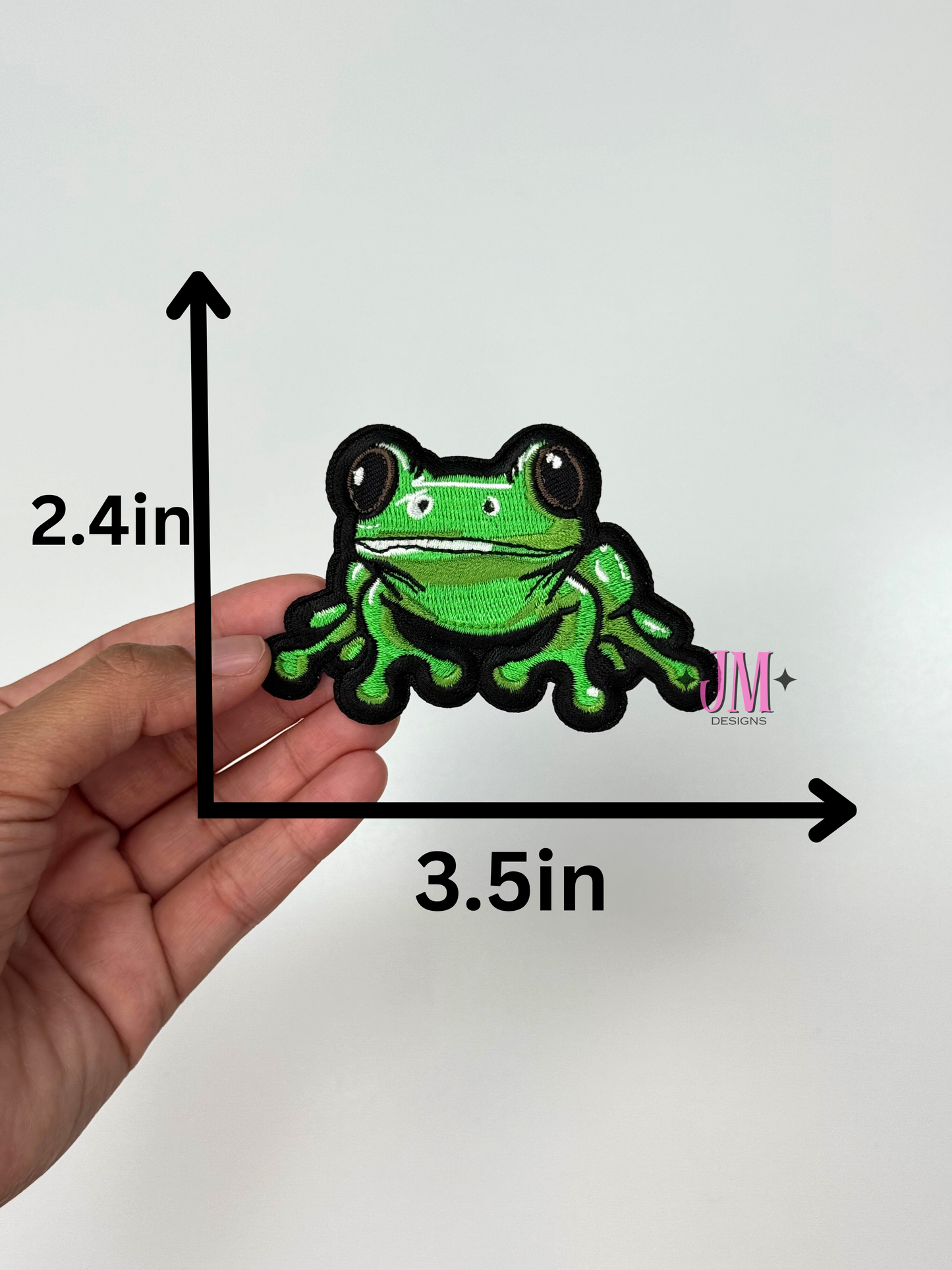 Green Frog Iron On Patch
