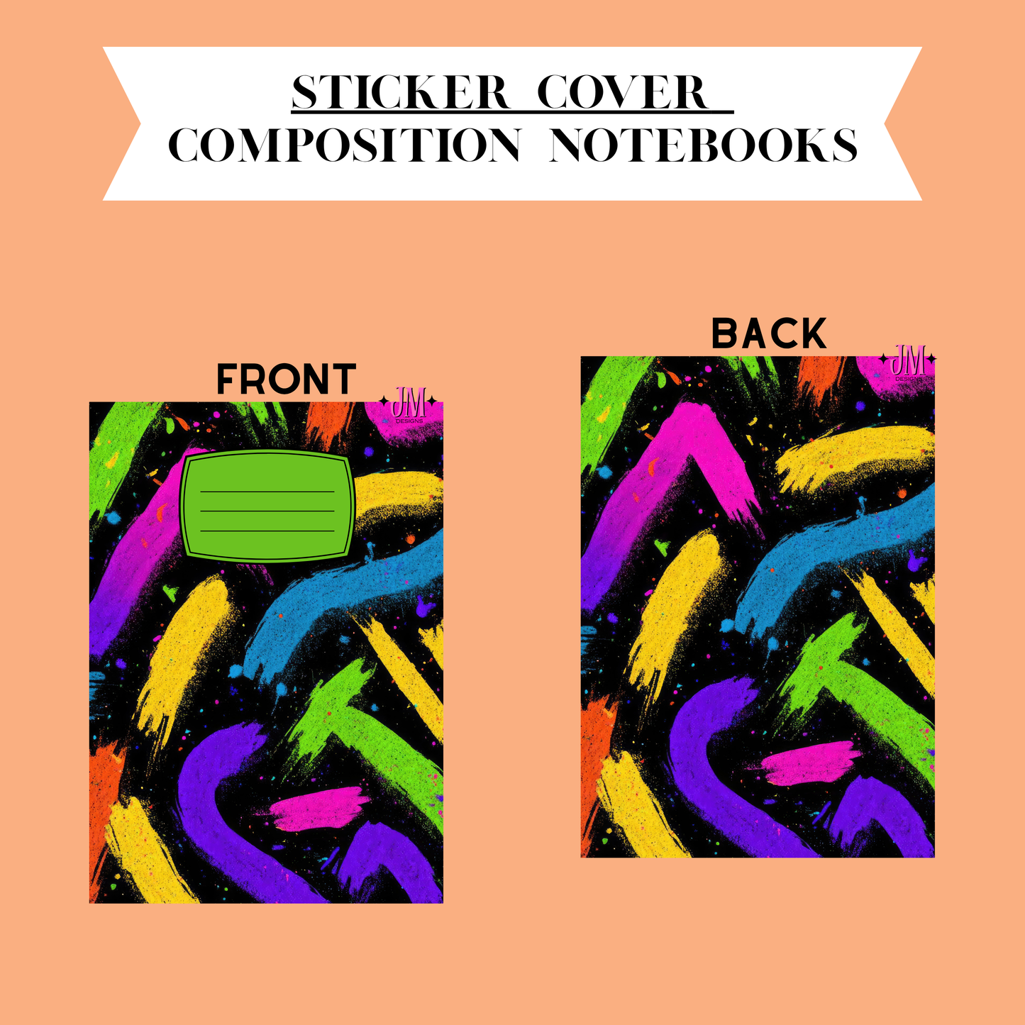Sticker Composition Notebook Cover Front And Back
