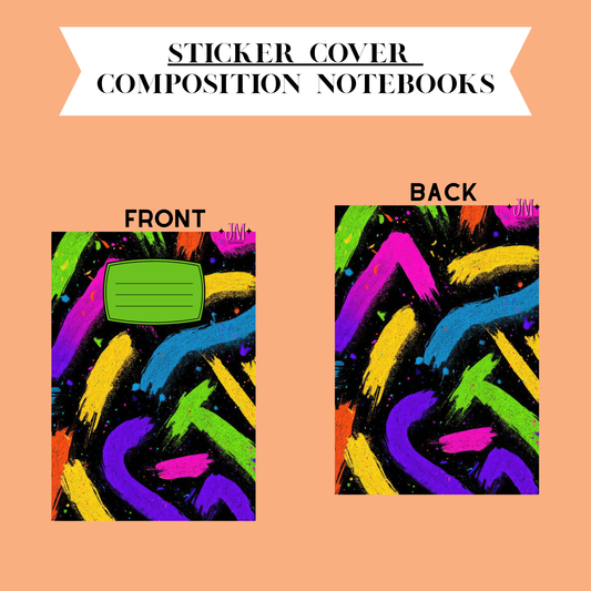 Sticker Composition Notebook Cover Front And Back