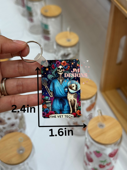 The Vet Tech Tarot Card Keychain