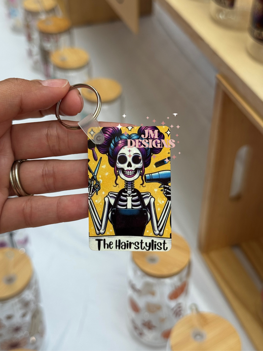The Hairstylist Tarot Card Keychain