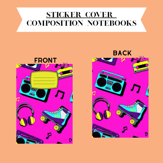 Sticker Composition Notebook Cover Front And Back