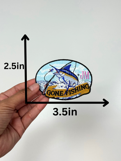 Gone Fishing Iron On Patch