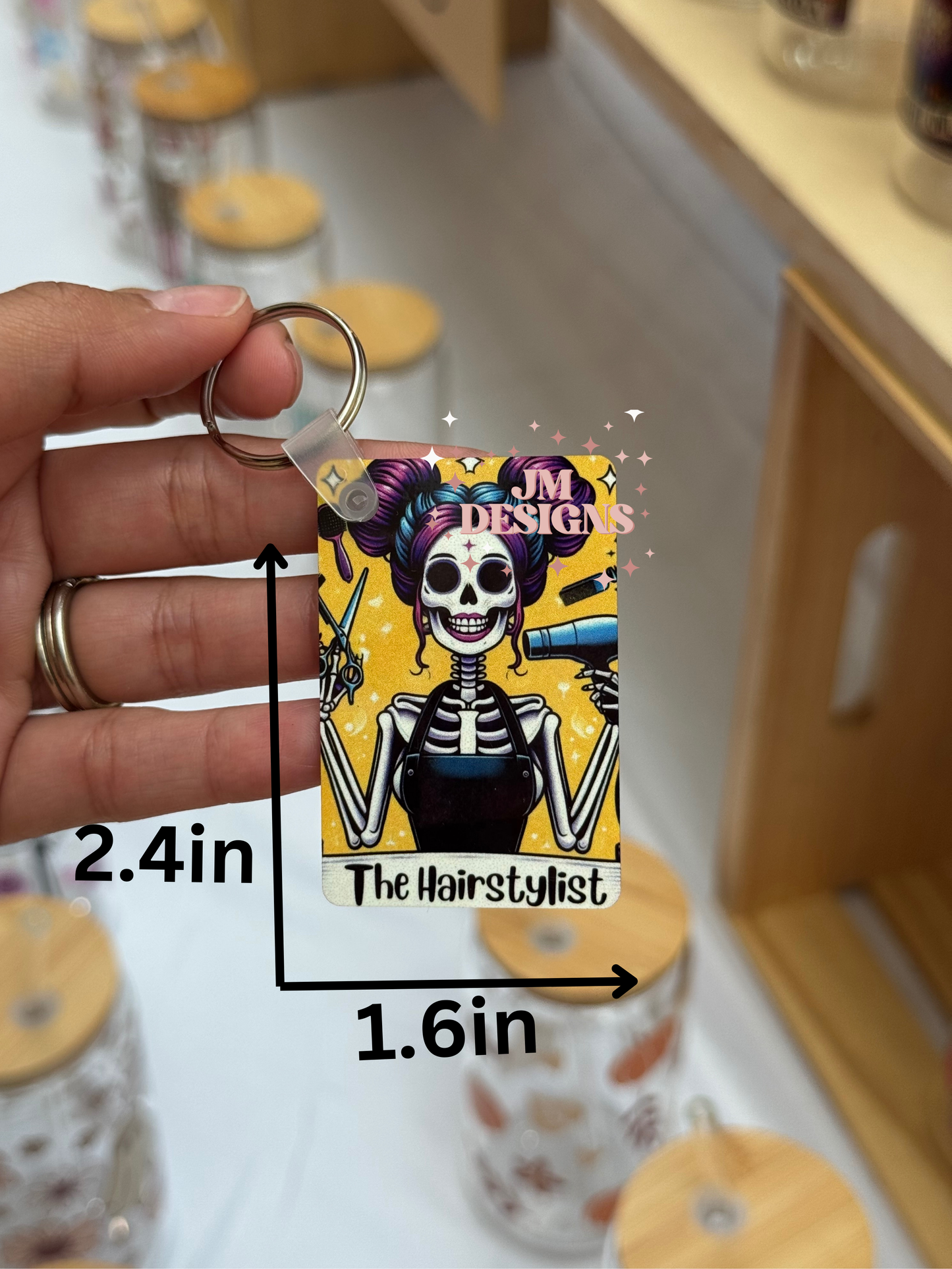 The Hairstylist Tarot Card Keychain