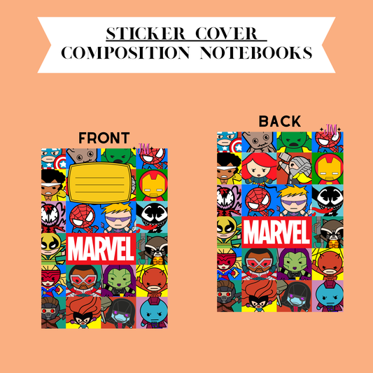 Sticker Composition Notebook Cover Front And Back
