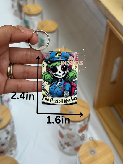 The Postal Worker Tarot Card Keychain