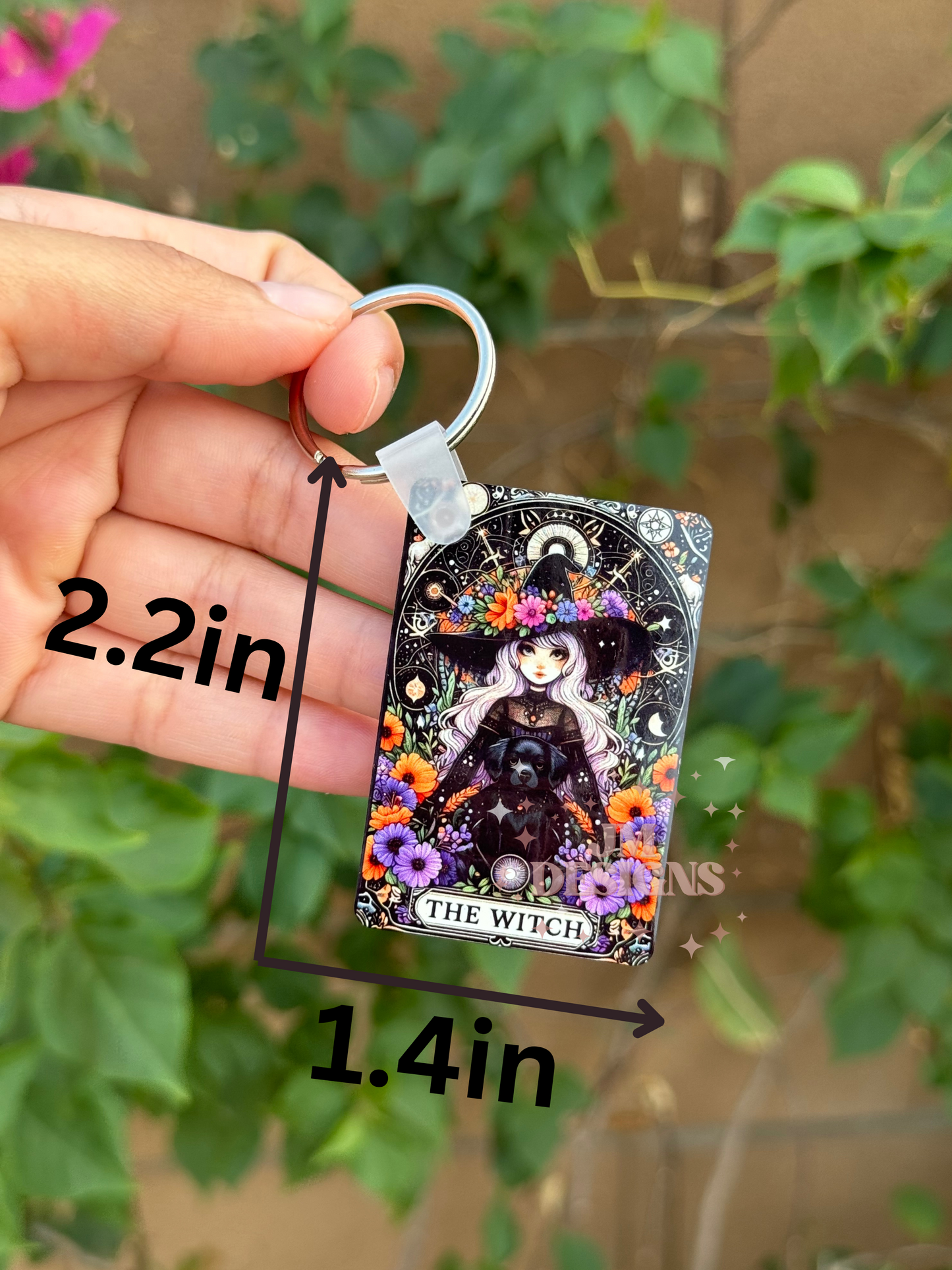 The Witch (dog) Tarot Card Keychain