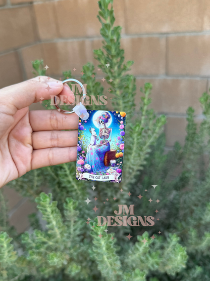 The Cat Lady Tarot Card Keychain