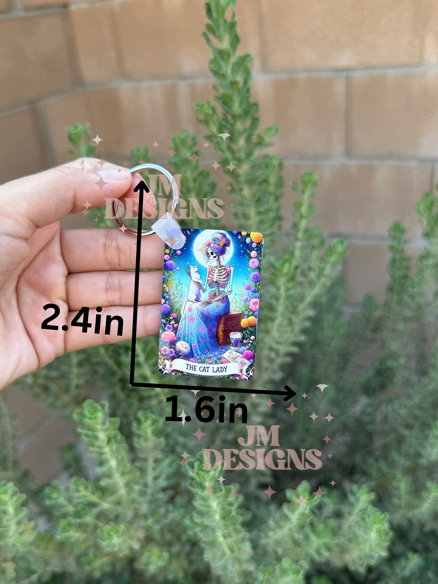 The Cat Lady Tarot Card Keychain