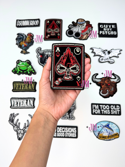 Ace Of Spades Skull Iron On Patch
