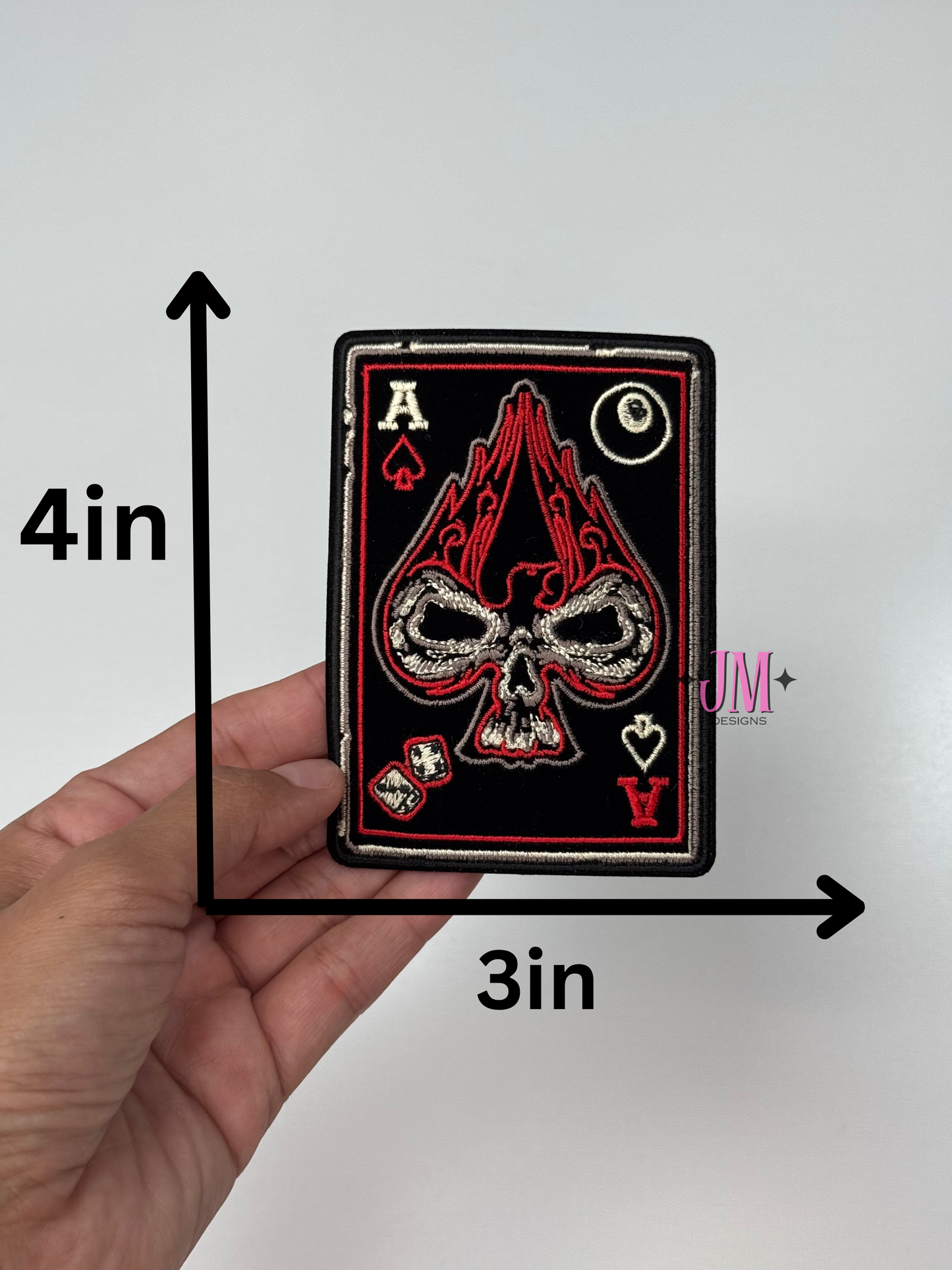 Ace Of Spades Skull Iron On Patch