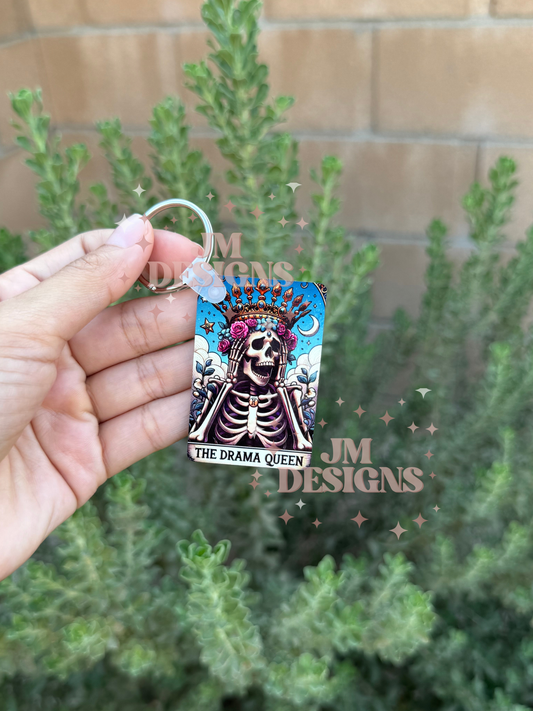 La Drama Queen Tarot Card Keychain