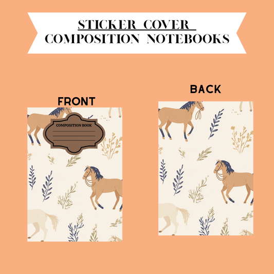Sticker Composition Notebook Cover Front And Back