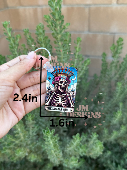 La Drama Queen Tarot Card Keychain