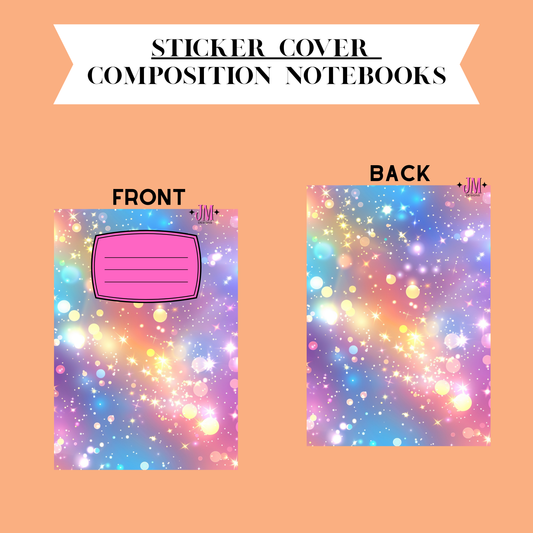 Sticker Composition Notebook Cover Front And Back
