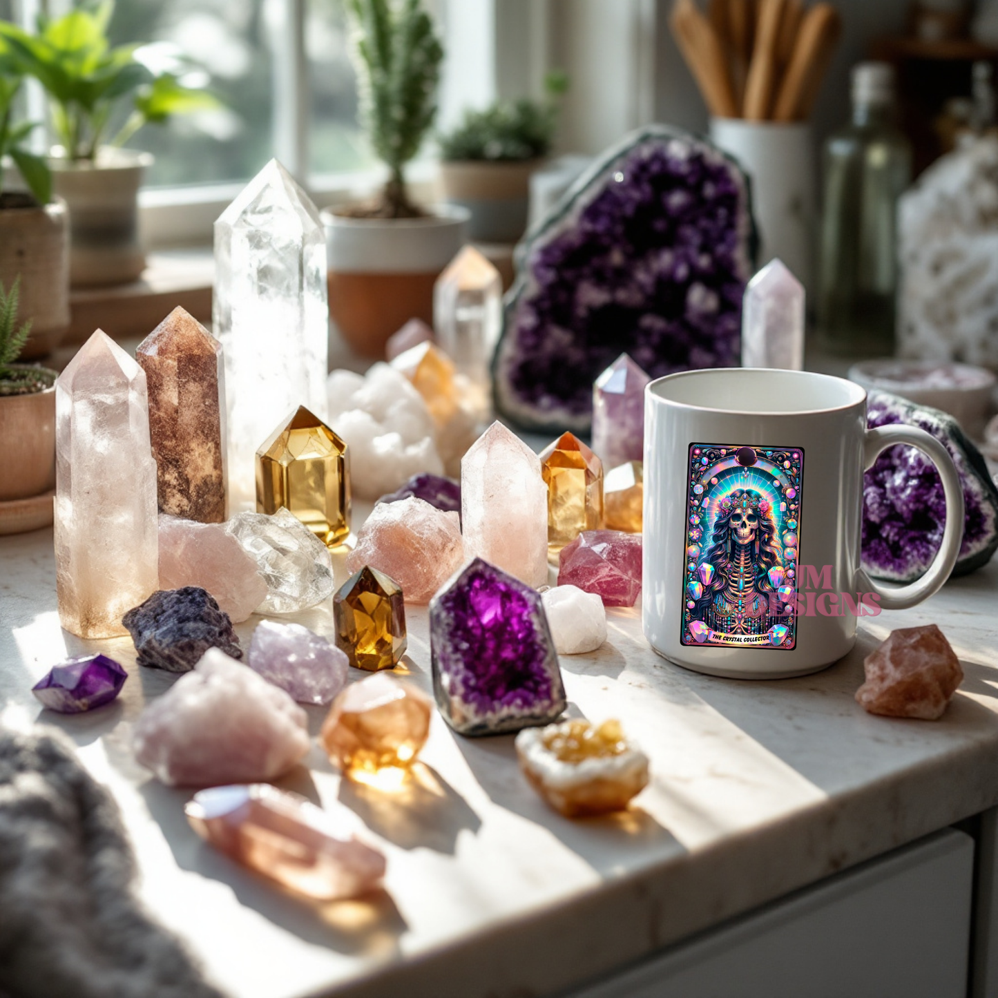 The Crystal Collector Coffee Tarot Mug| Personalized Gift| valentines Day Gift Idea| Gifts For Her| Tarot Reading| Custom Mug