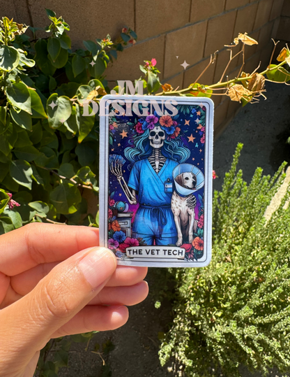 The Vet Tech Tarot Card Sticker