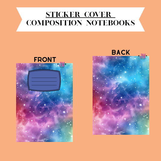 Sticker Composition Notebook Cover Front And Back