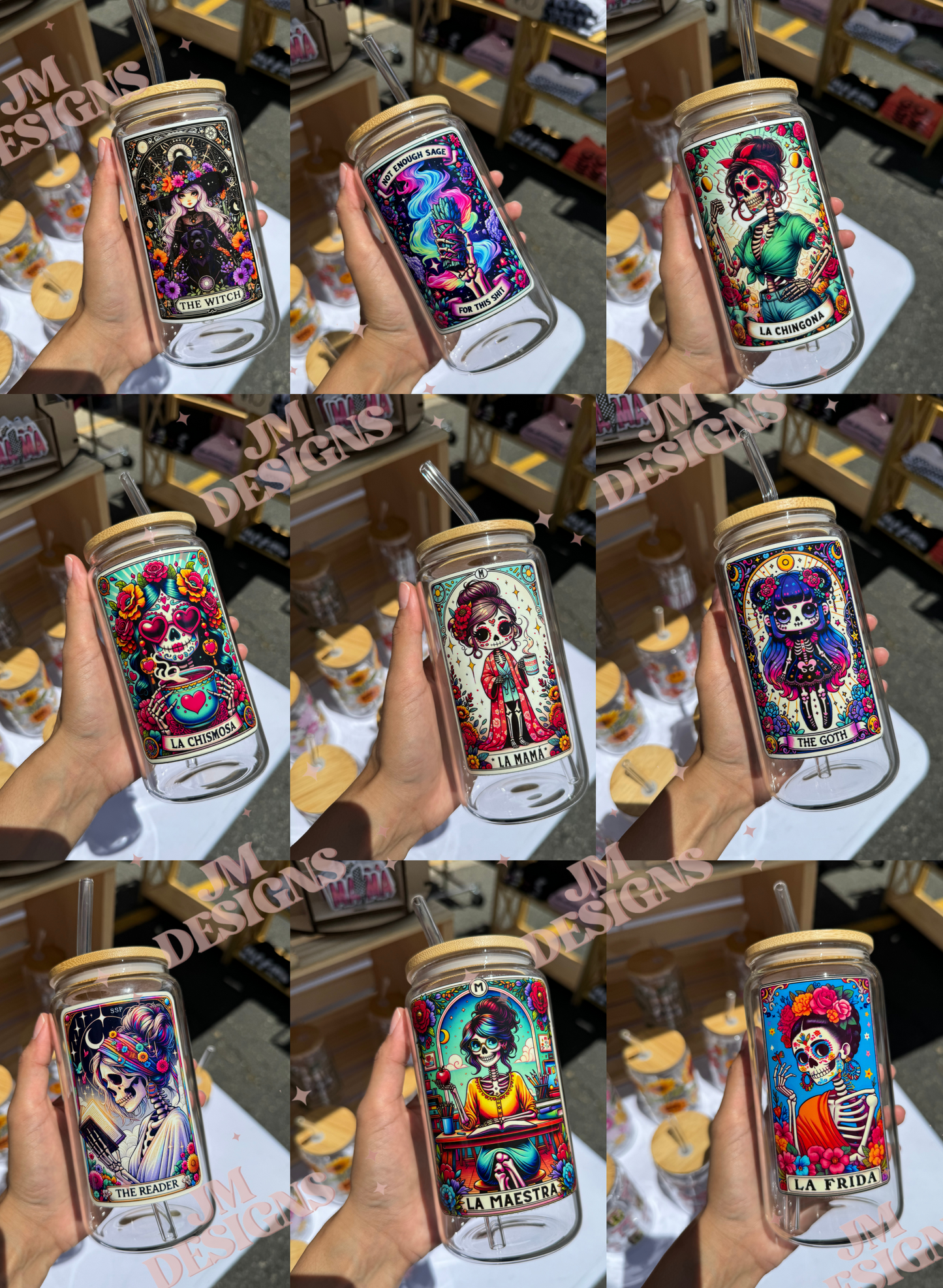 The Nurse Tarot Card 16 oz Glass Coffee Cup