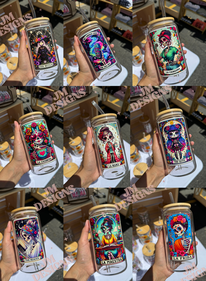 The Nurse Tarot Card 16 oz Glass Coffee Cup