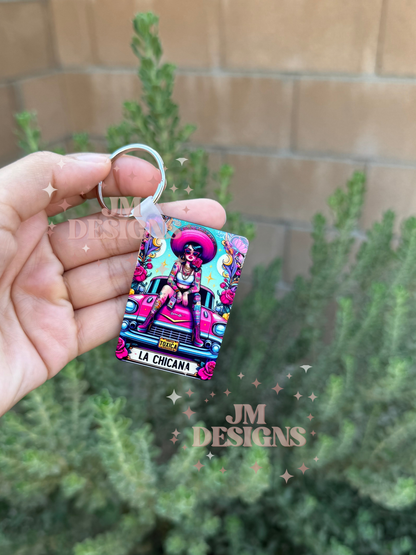La Chicana Tarot Card Keychain