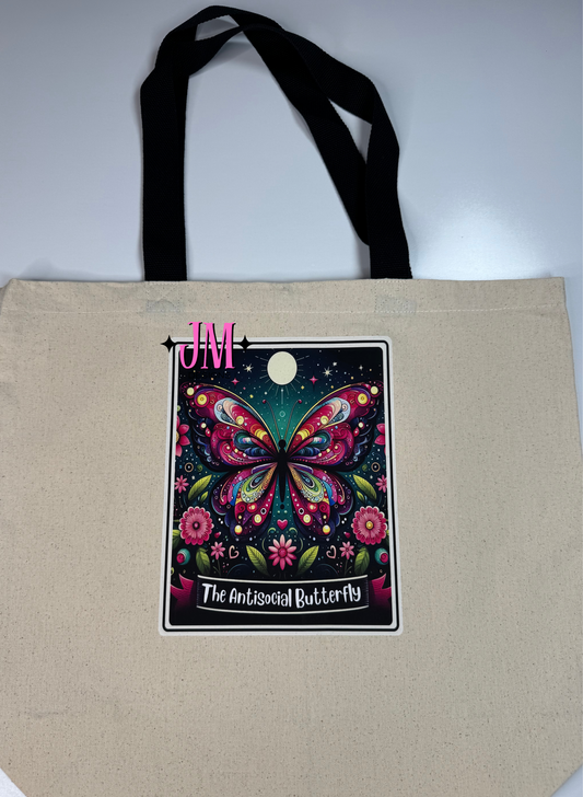 The Anti Social Butterfly Tarot Card Tote Bag