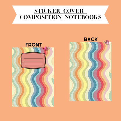 Sticker Composition Notebook Cover Front And Back