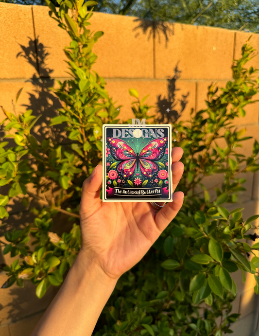 The Antisocial Butterfly Tarot Card Sticker