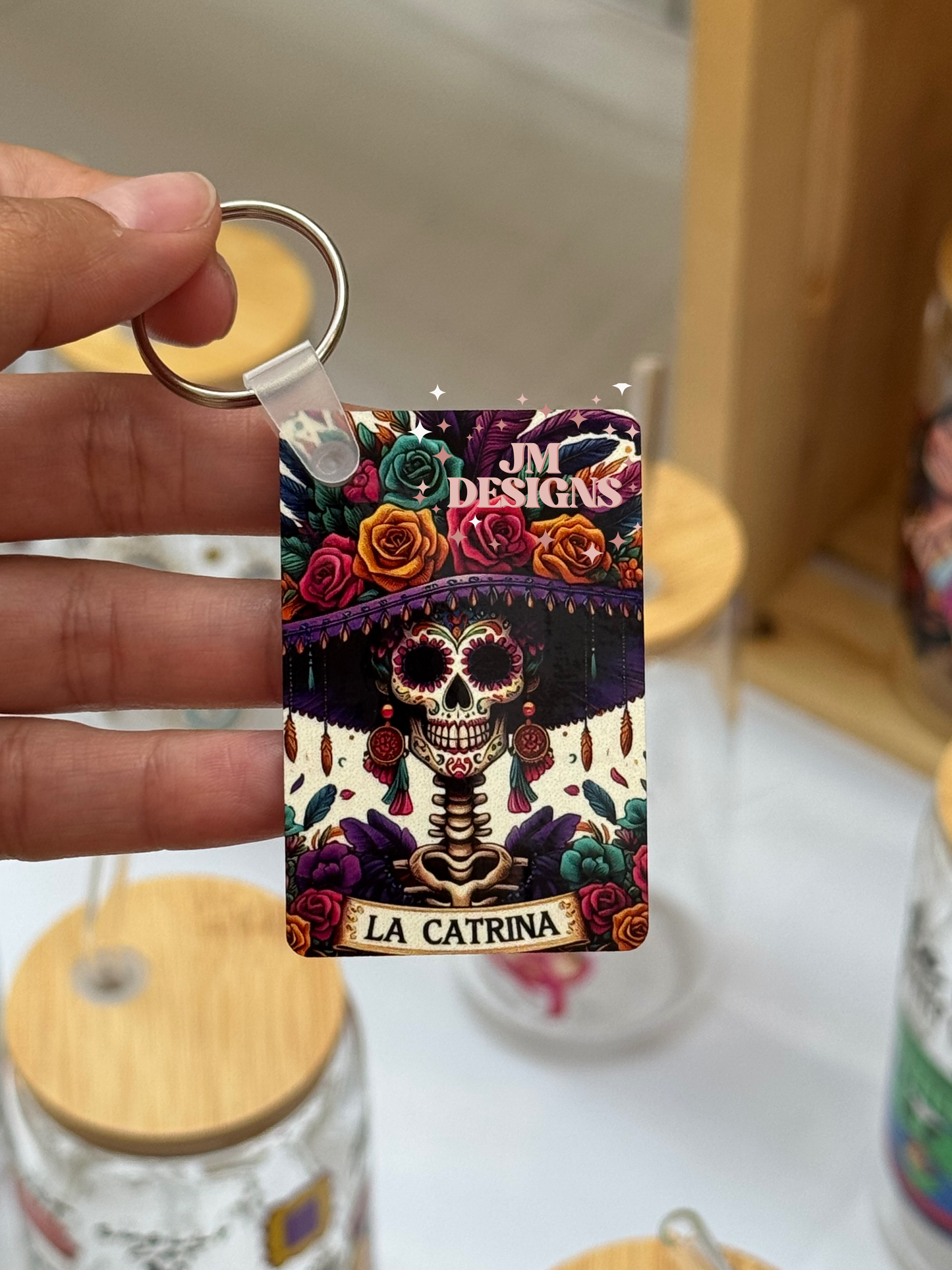 La Catrina Tarot Card Keychain