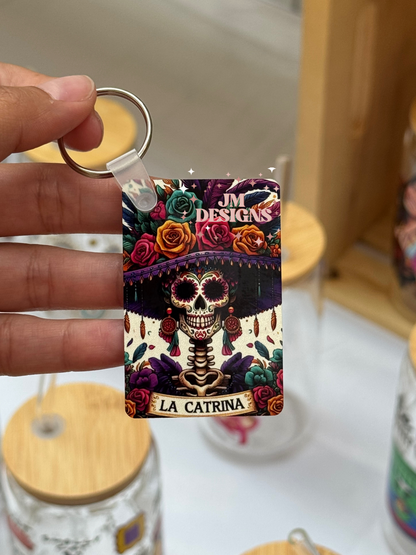 La Catrina Tarot Card Keychain