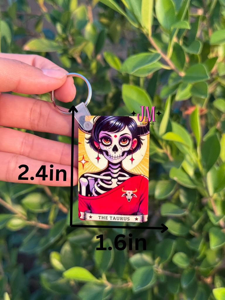 The Taurus Tarot Card Keychain