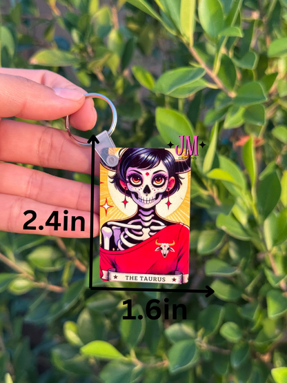 The Taurus Tarot Card Keychain