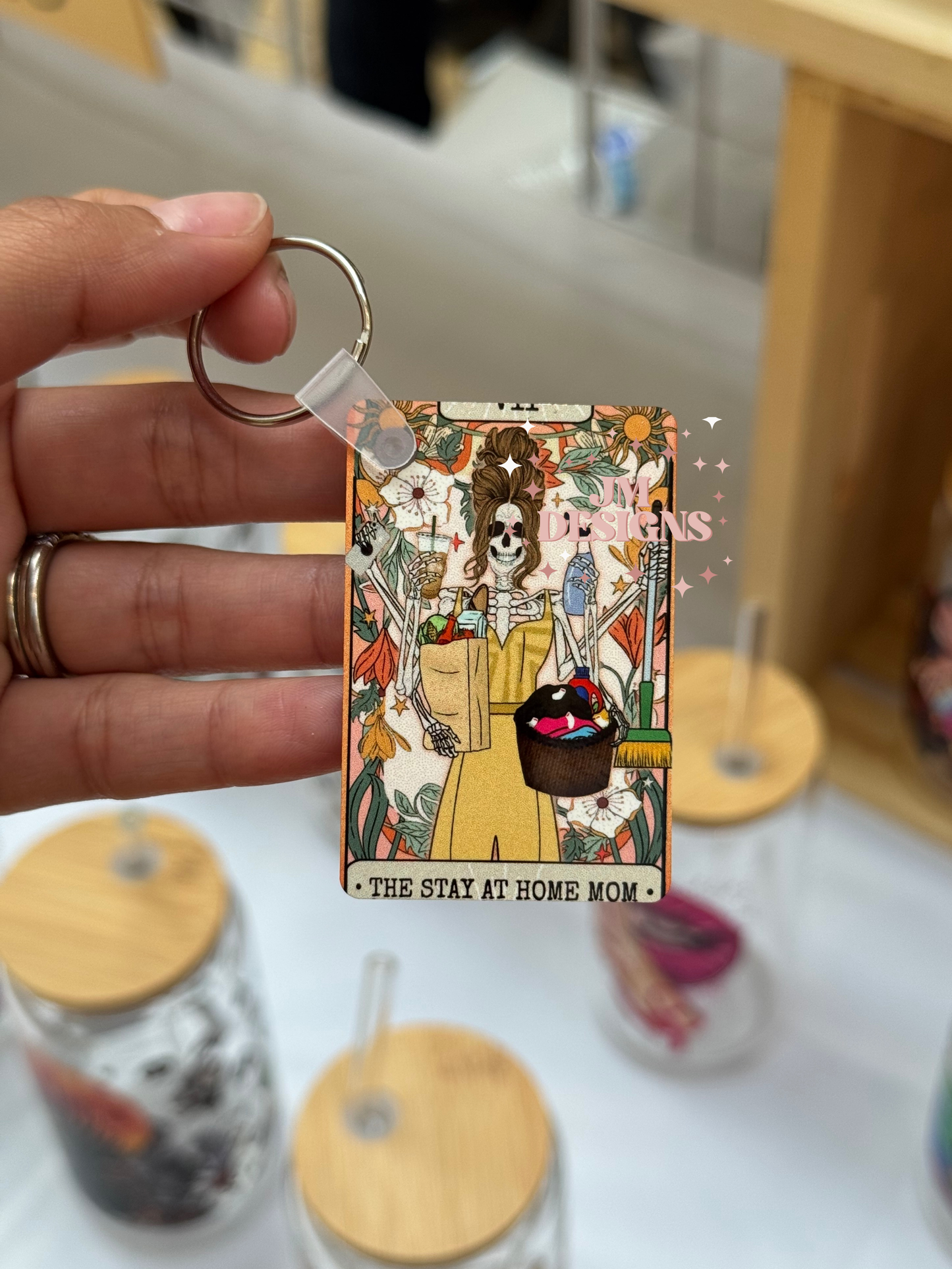 The Stay At Home Mom Card Keychain