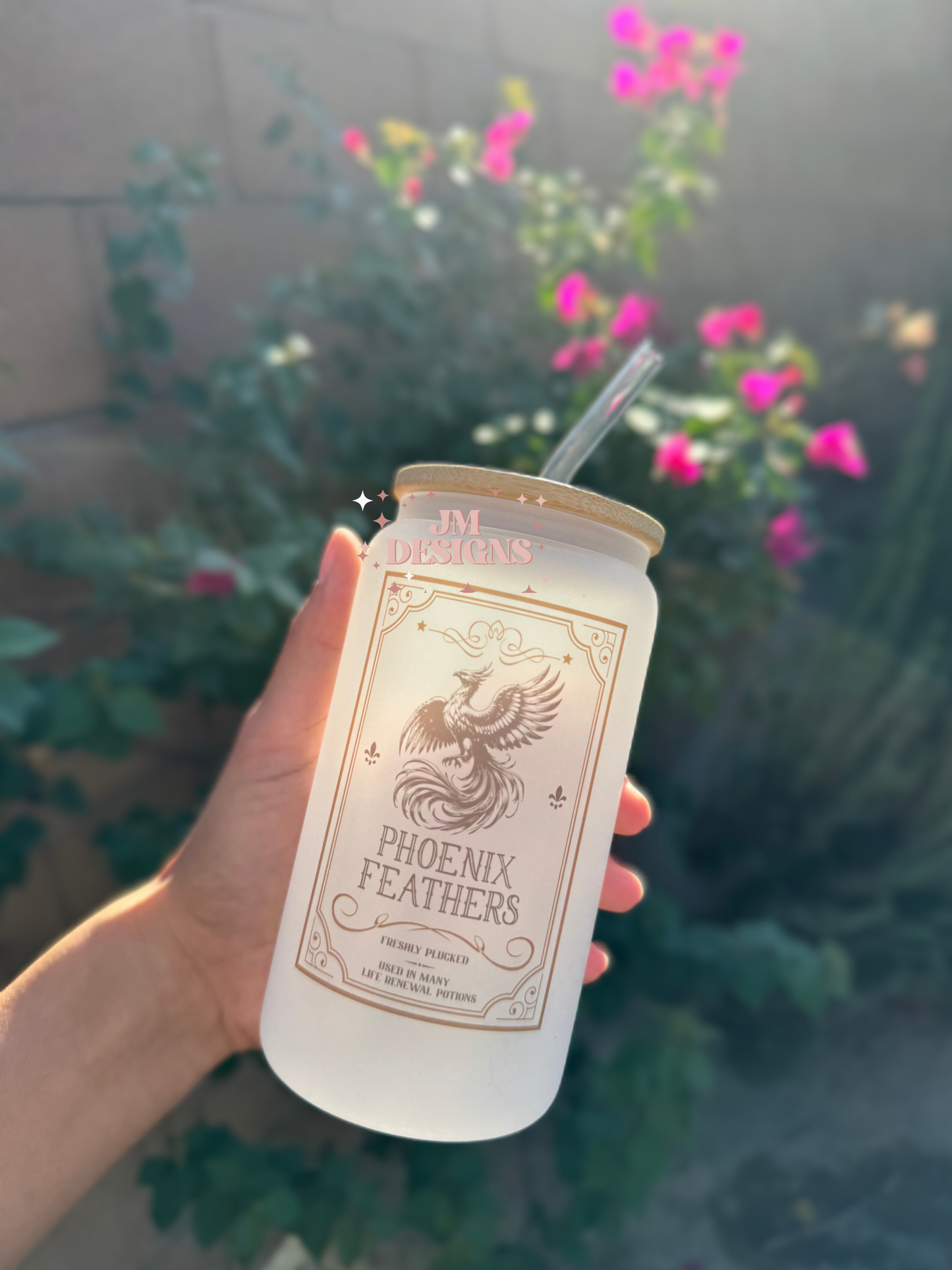 Phoenix Feathers Glass Coffee Cup