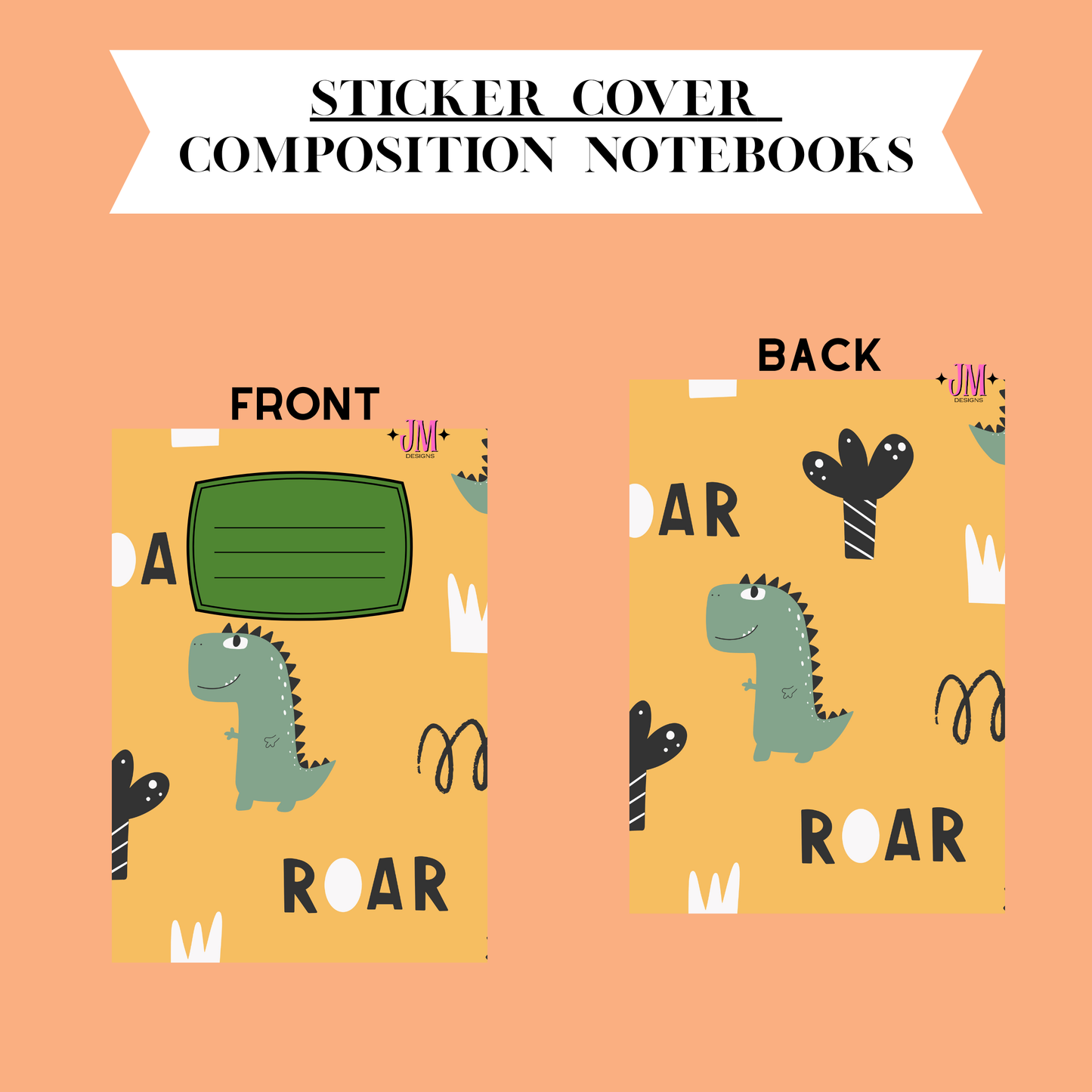 Sticker Composition Notebook Cover Front And Back