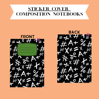 Sticker Composition Notebook Cover Front And Back