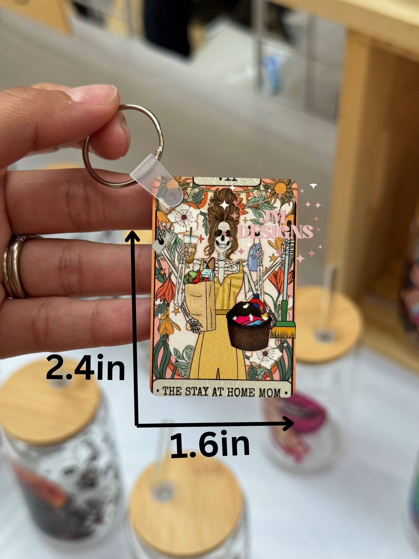 The Stay At Home Mom Card Keychain