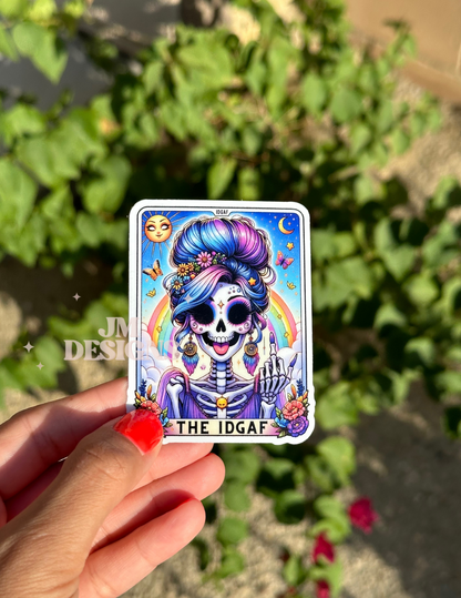 The IDGAF Tarot Card Sticker