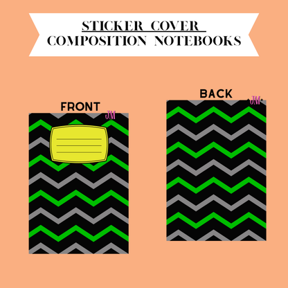 Sticker Composition Notebook Cover Front And Back