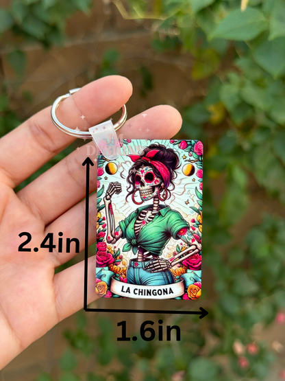 La Chingona Tarot Card Keychain