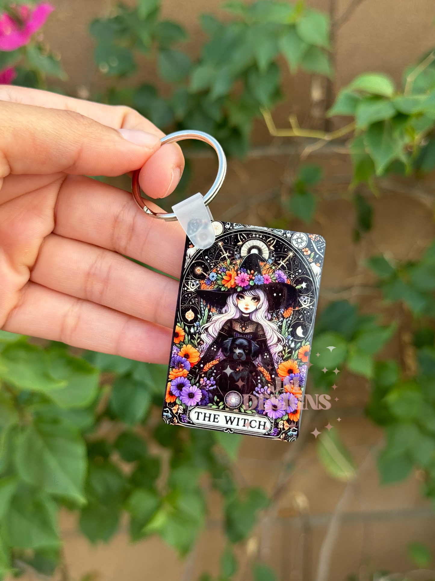 The Witch (dog) Tarot Card Keychain