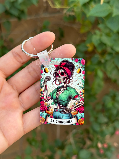 La Chingona Tarot Card Keychain